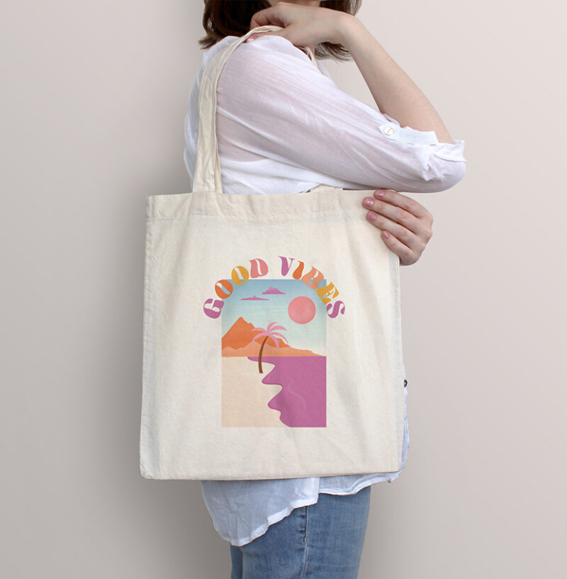 Tote bag BEIGE Good vibes