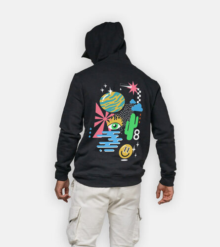 Evie dessine - cactus - vintage - sweat - noir - bleu marine - Evie Dessine x BBB BreizhShop
