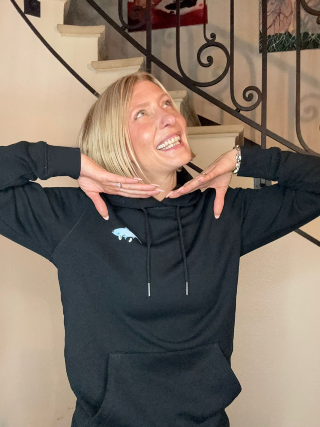 Krystel la blonde - Pêche - Marine - sweat - hoodie - poisson